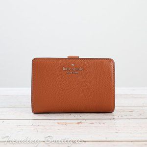 NWT Kate Spade Leila Medium Compact Bifold Wallet in Warm Gingerbread